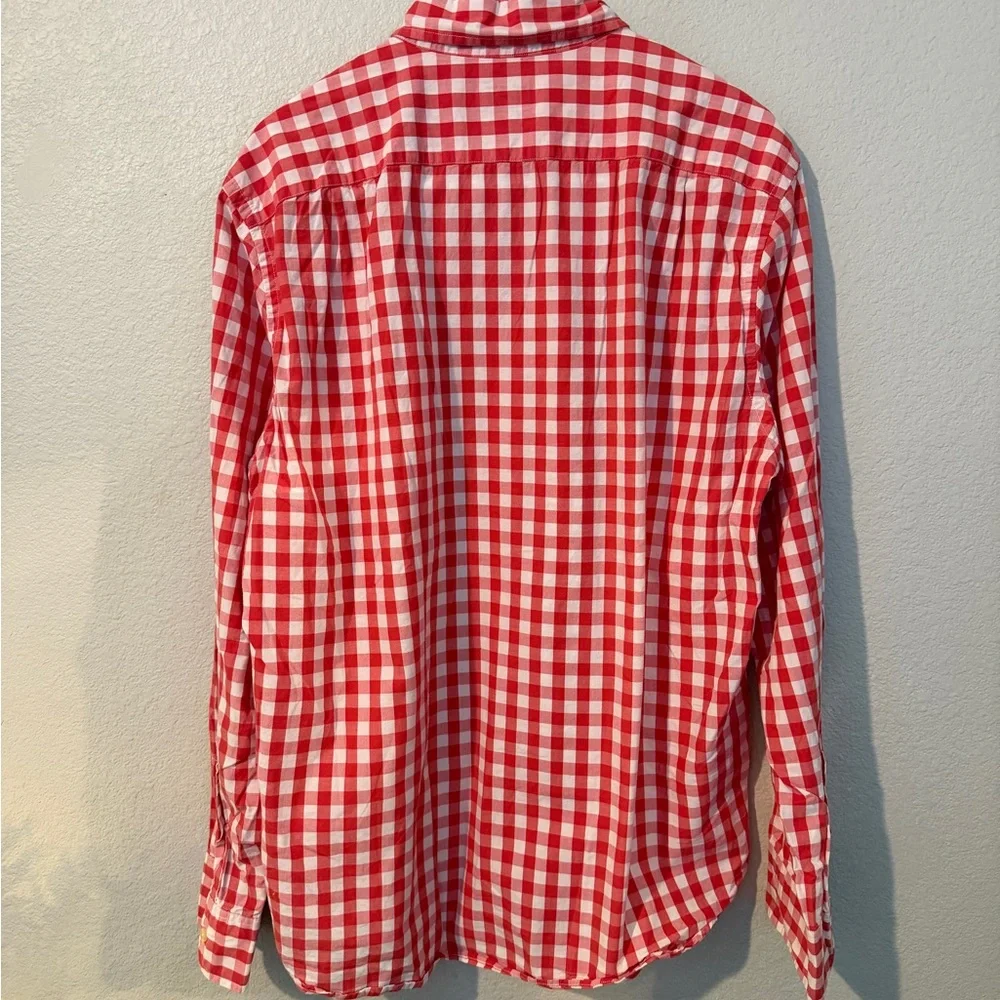 J. Crew Red and White Checkered Men's Shirt